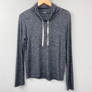 J.Crew Heather Gray Cowl Neck Pullover Sweater Drawstring Casual‎ Loungewear XS